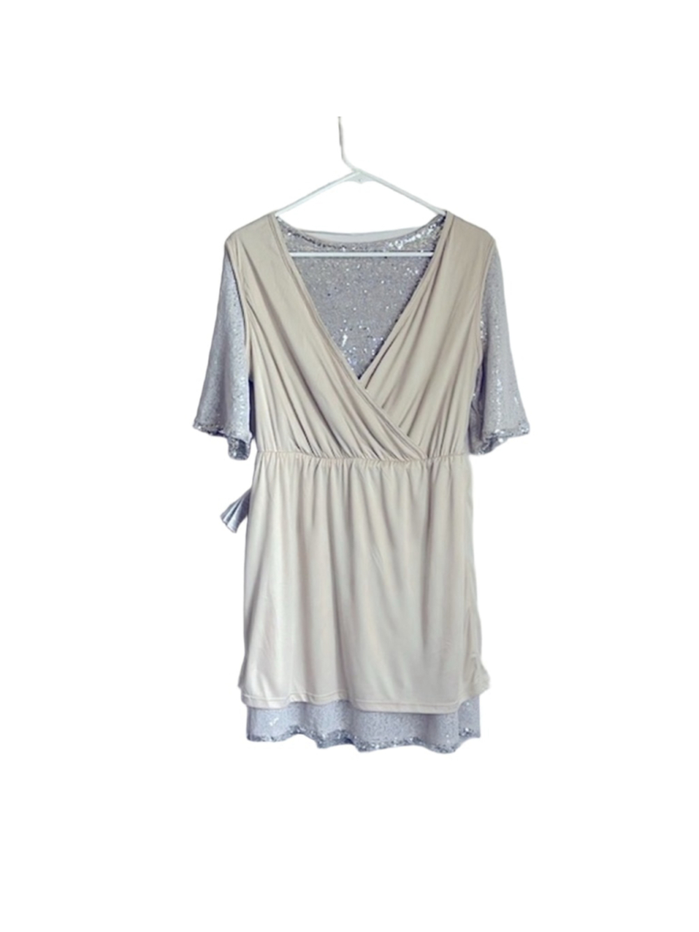 VERO MODA SILVER SEQUIN DRESS - Picture 8 of 9